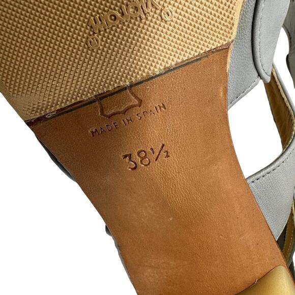 Coclico Leather Sandals Kitten‎ Heel Strappy Slingback Gray Size 38.5 US 8 8.5 - Picture 13 of 15